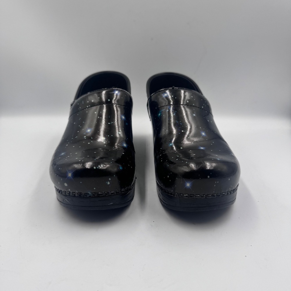Dansko Professional Galaxy Star Patent Leather Clogs Blue Black 38 Made in Italy